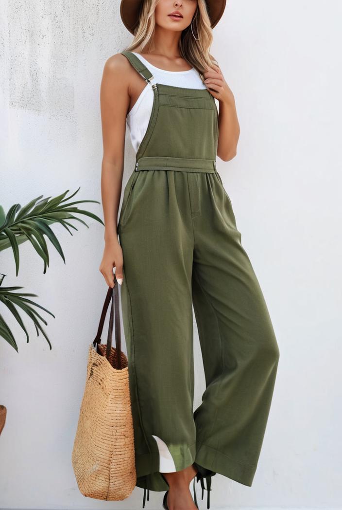 boho sleeveless long jumpsuit with pockets women s casual baggy overall 116929