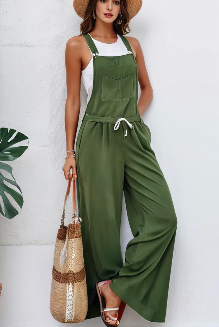 boho sleeveless long jumpsuit with pockets women s casual baggy overall 116930