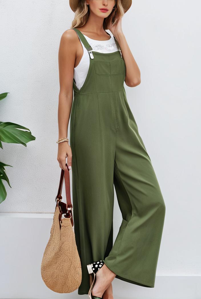boho sleeveless long jumpsuit with pockets women s casual baggy overall 116932