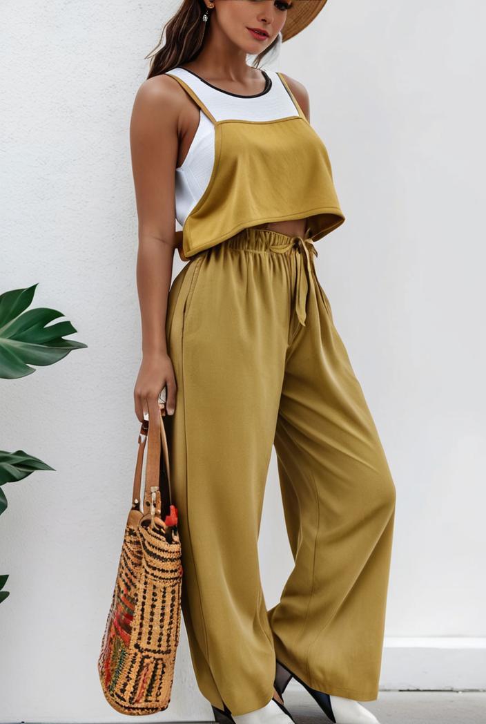 boho sleeveless long jumpsuit with pockets women s casual baggy overall 116934