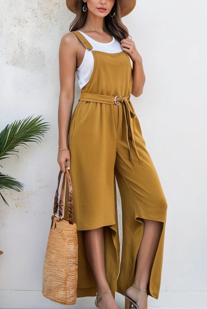 boho sleeveless long jumpsuit with pockets women s casual baggy overall 116937