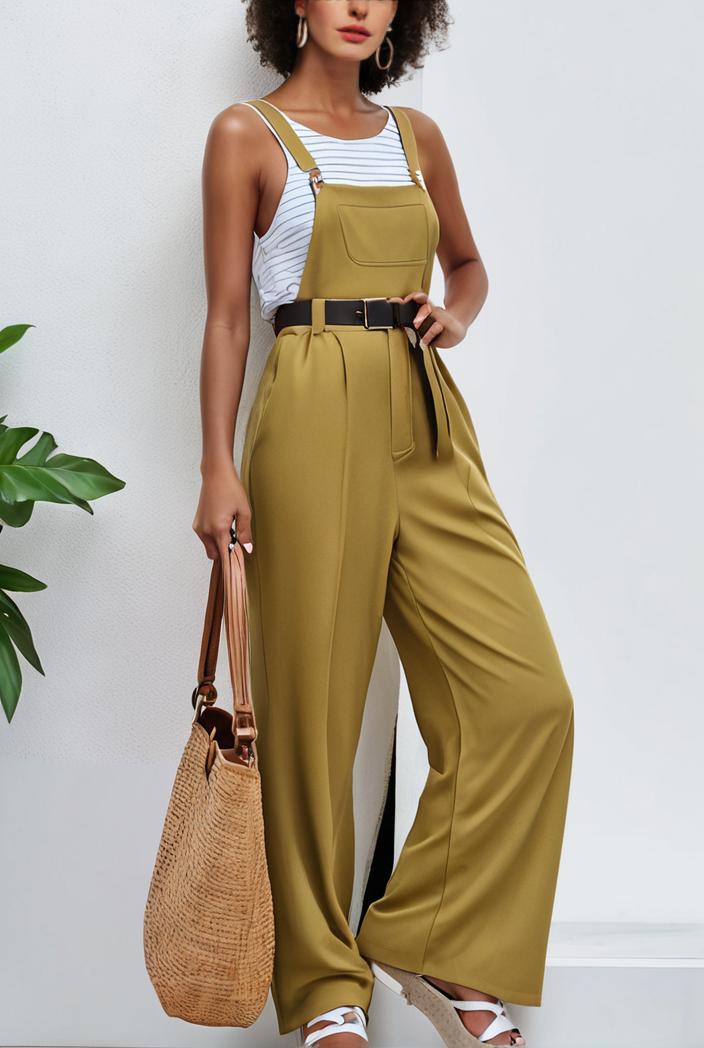 boho sleeveless long jumpsuit with pockets women s casual baggy overall 116940