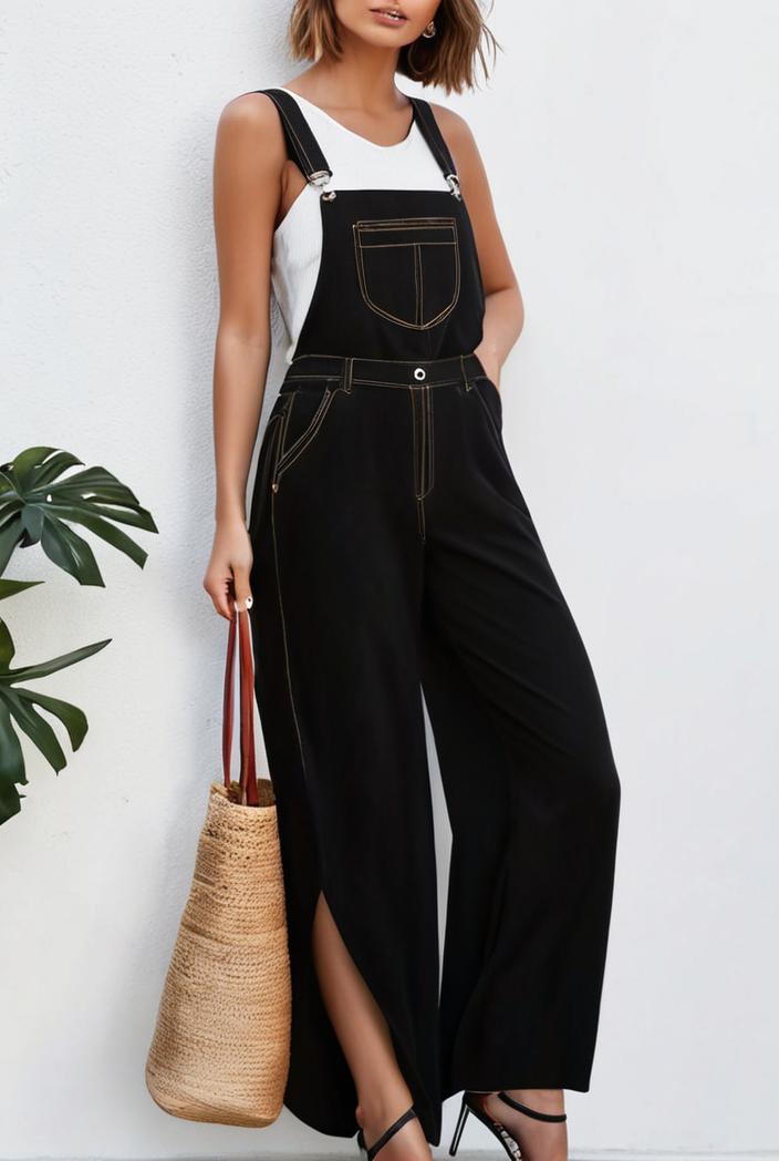 boho sleeveless long jumpsuit with pockets women s casual baggy overall 116944