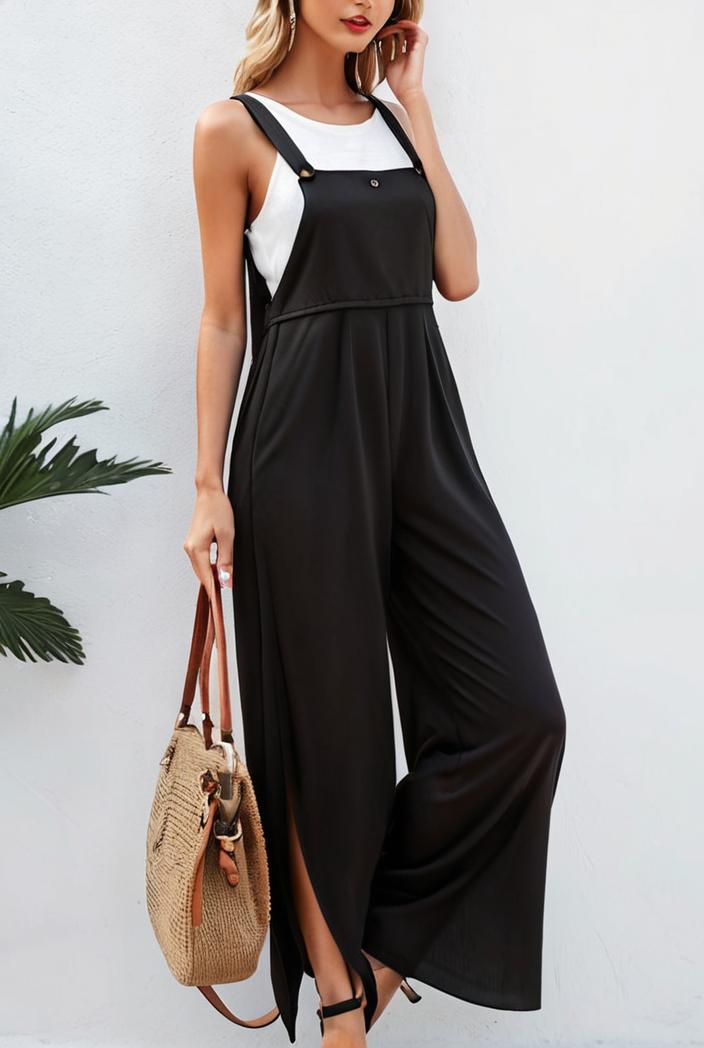 boho sleeveless long jumpsuit with pockets women s casual baggy overall 116947
