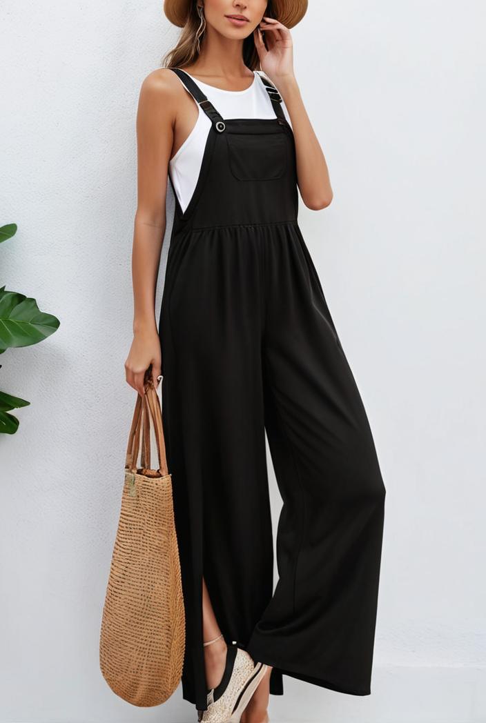 boho sleeveless long jumpsuit with pockets women s casual baggy overall 116948