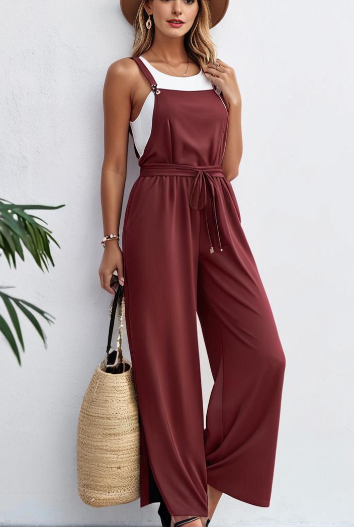 boho sleeveless long jumpsuit with pockets women s casual baggy overall 116949