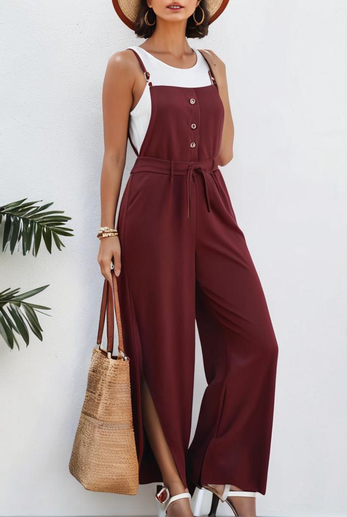 boho sleeveless long jumpsuit with pockets women s casual baggy overall 116952