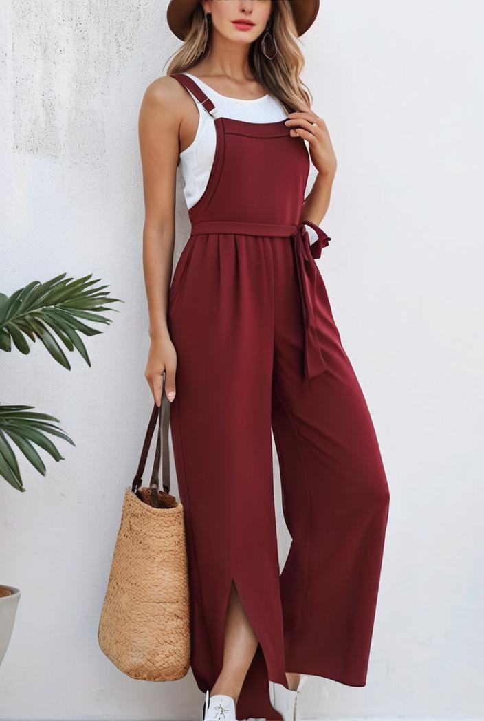 boho sleeveless long jumpsuit with pockets women s casual baggy overall 116953