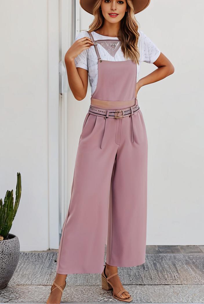 boho sleeveless long jumpsuit with pockets women s casual baggy overall 116962