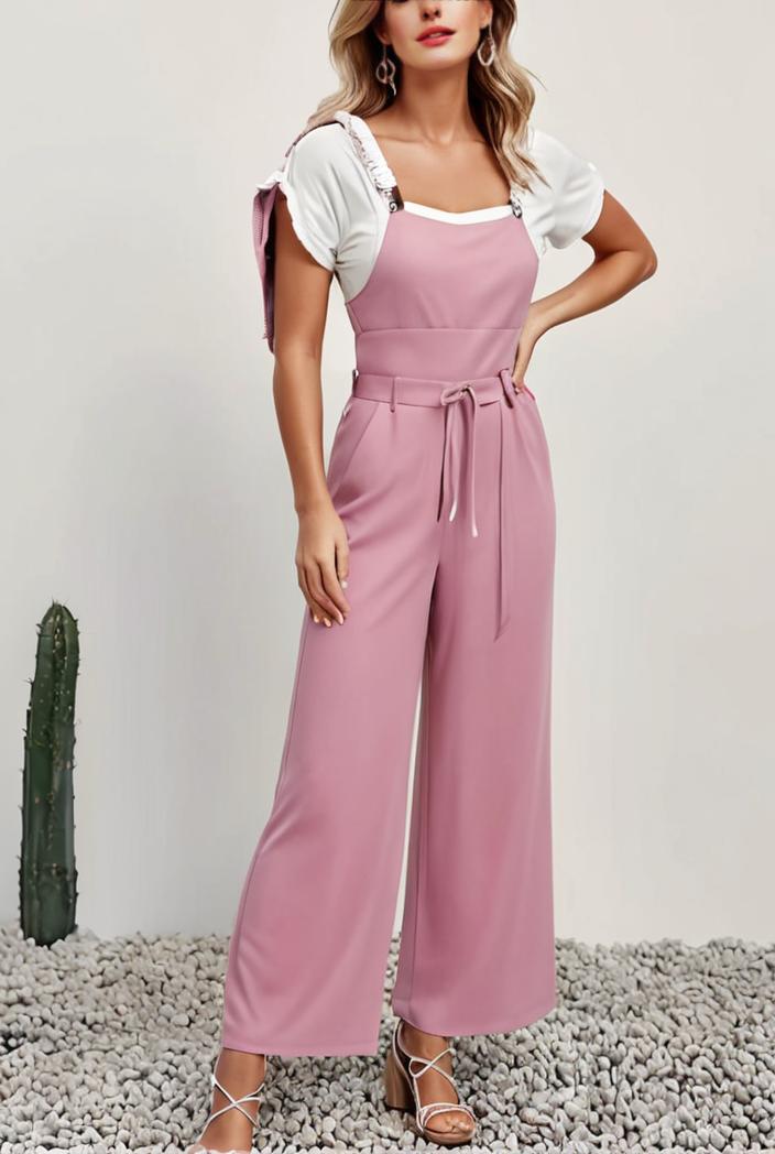 boho sleeveless long jumpsuit with pockets women s casual baggy overall 116963