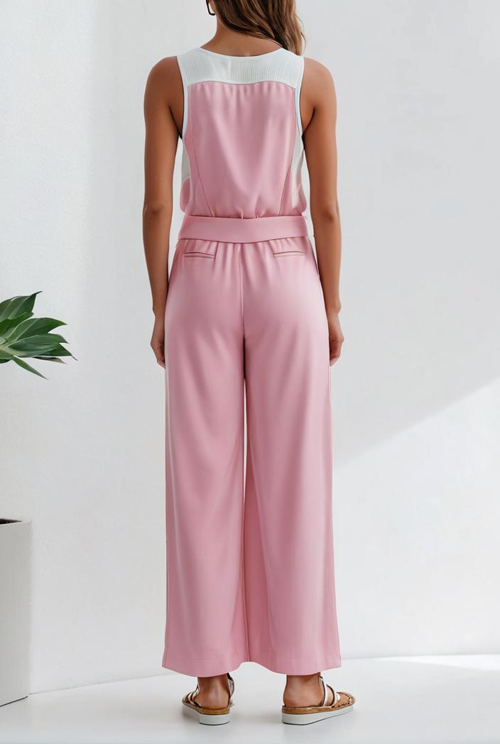 boho sleeveless long jumpsuit with pockets women s casual baggy overall 116974