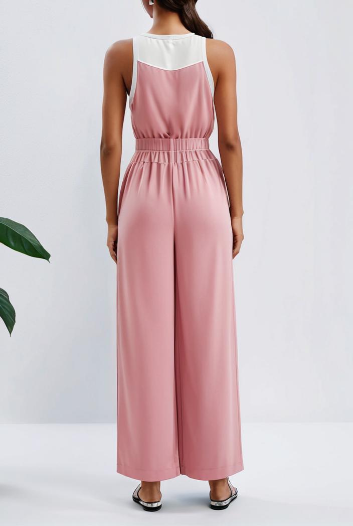 boho sleeveless long jumpsuit with pockets women s casual baggy overall 116975