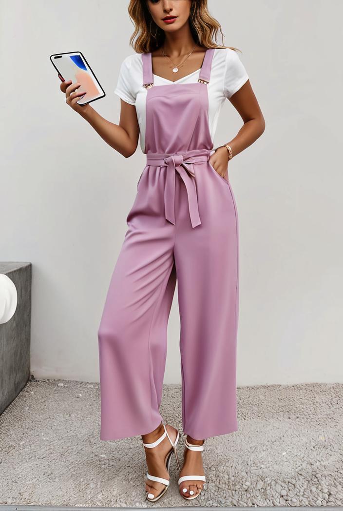 boho sleeveless long jumpsuit with pockets women s casual baggy overall 116982