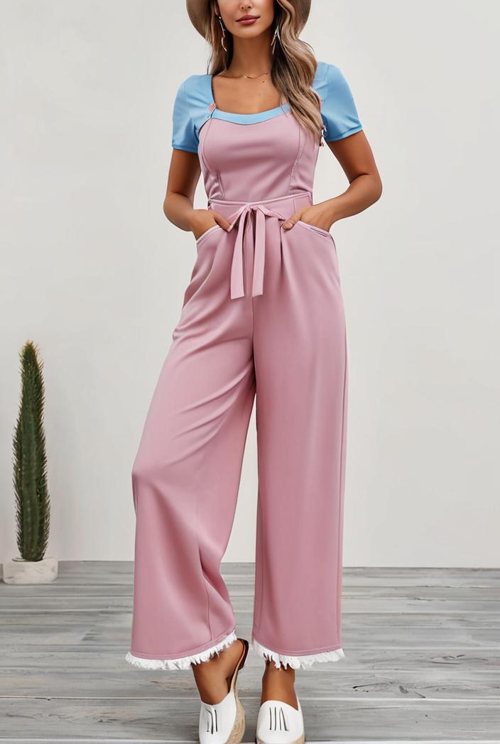 boho sleeveless long jumpsuit with pockets women s casual baggy overall 116985