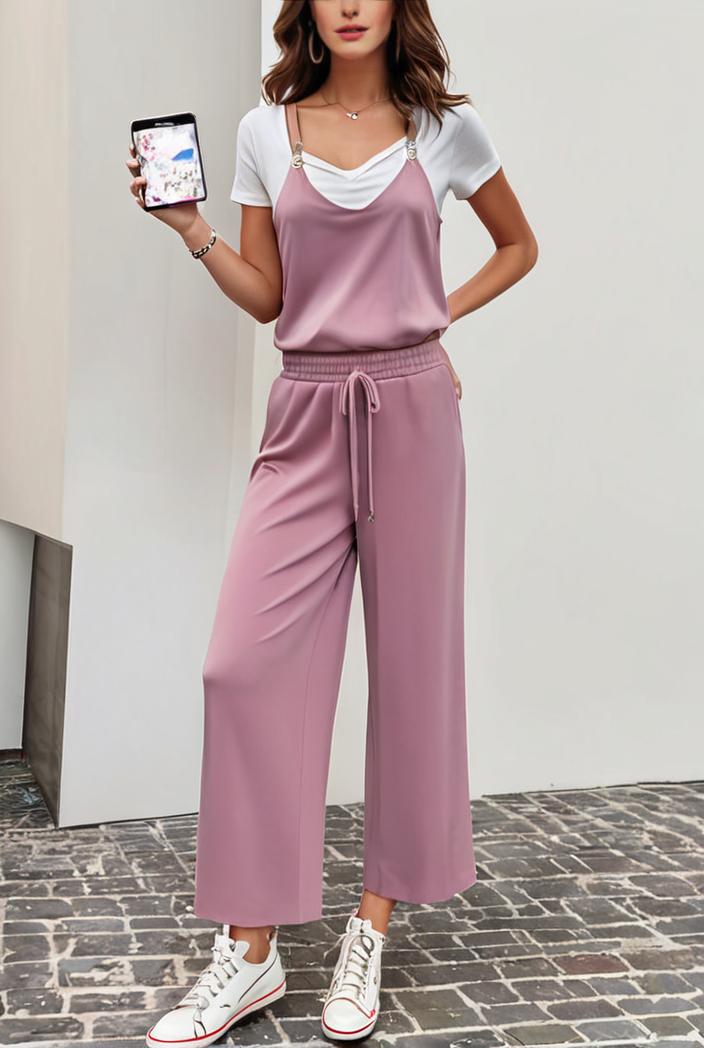 boho sleeveless long jumpsuit with pockets women s casual baggy overall 116986