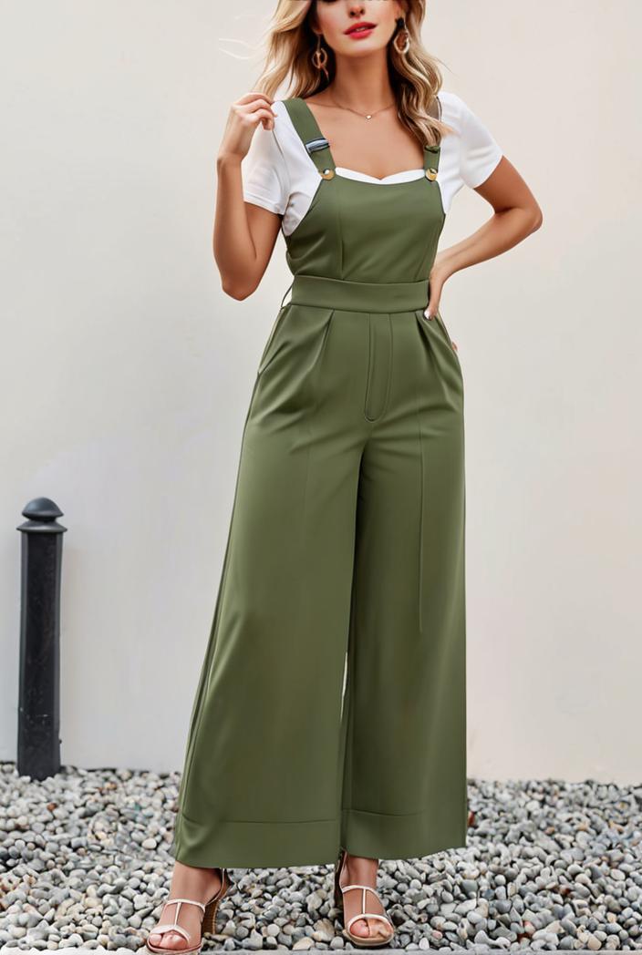 boho sleeveless long jumpsuit with pockets women s casual baggy overall 116995