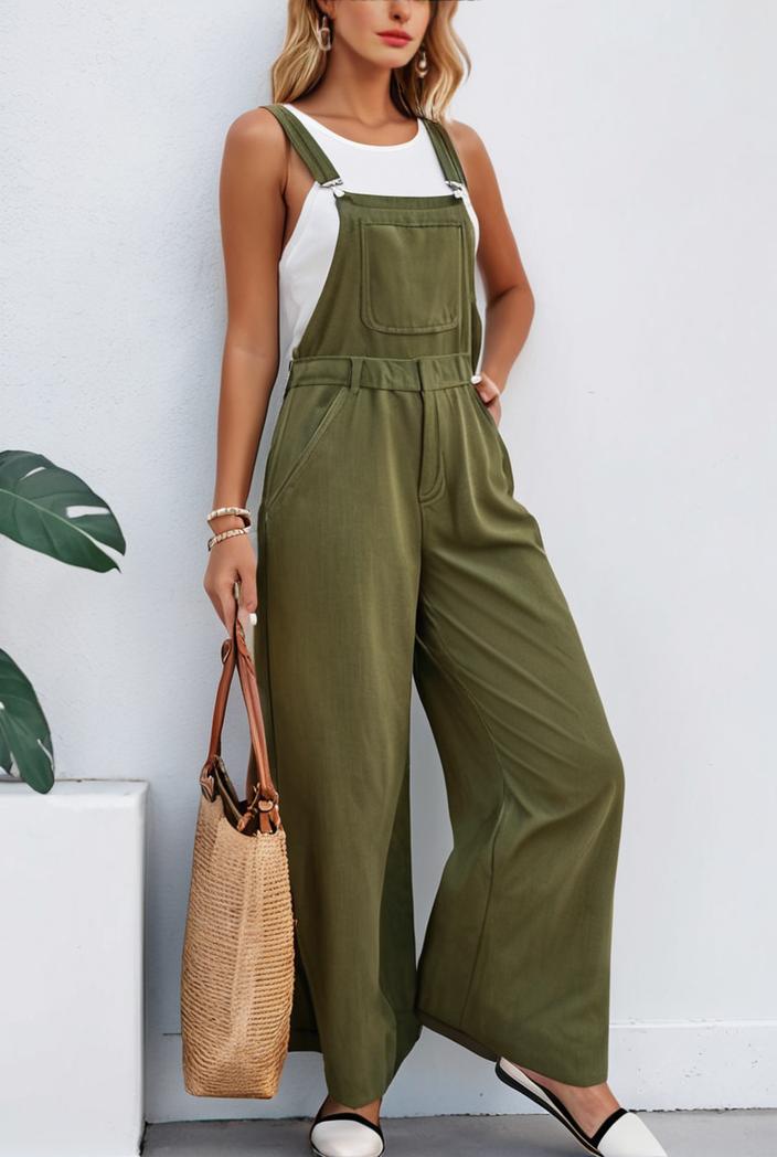 boho sleeveless long jumpsuit with pockets women s casual baggy overall 116999