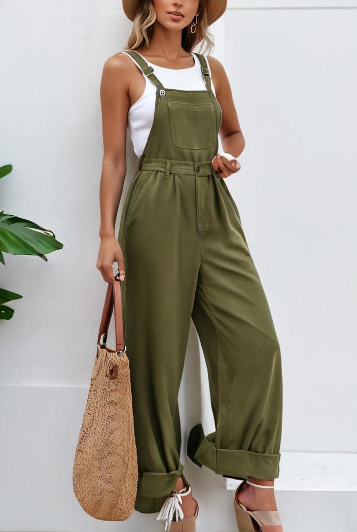 boho sleeveless long jumpsuit with pockets women s casual baggy overall 117004