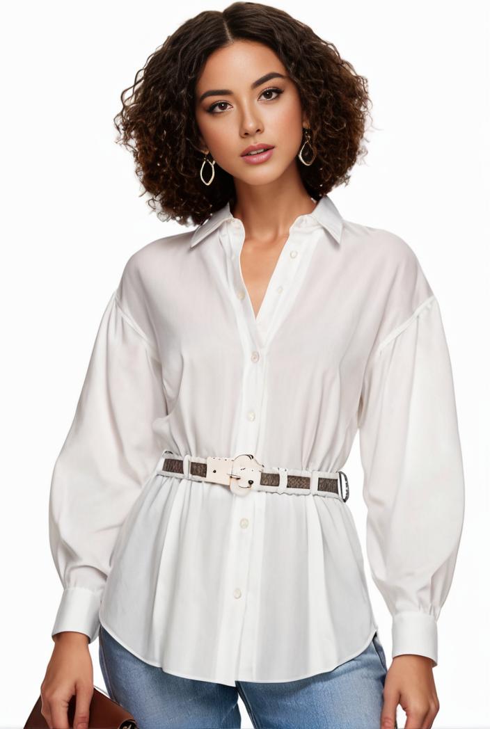 plus size casual blouse women s plus solid button up lantern sleeve turn down collar nipped waist blouse 108230