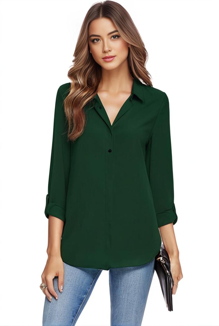 plus size casual blouse women s plus solid half sleeve turn down collar tunic top 108250