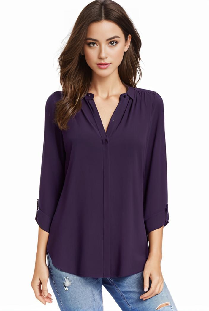 plus size casual blouse women s plus solid half sleeve turn down collar tunic top 108253