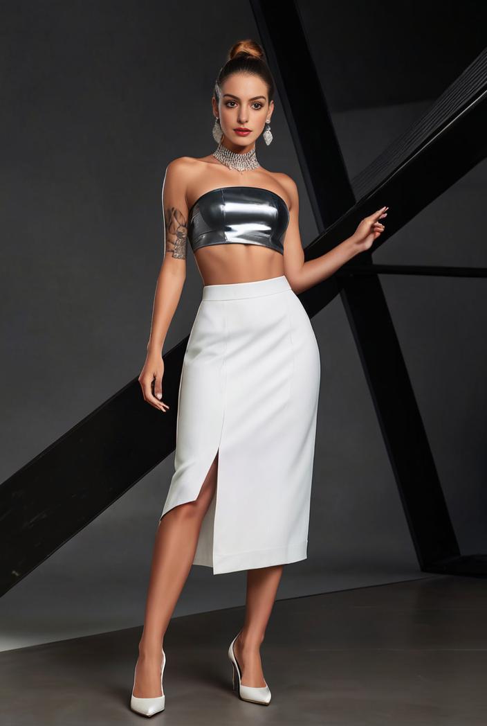 distressed flap pockets denim midi skirt with frayed hem 124355