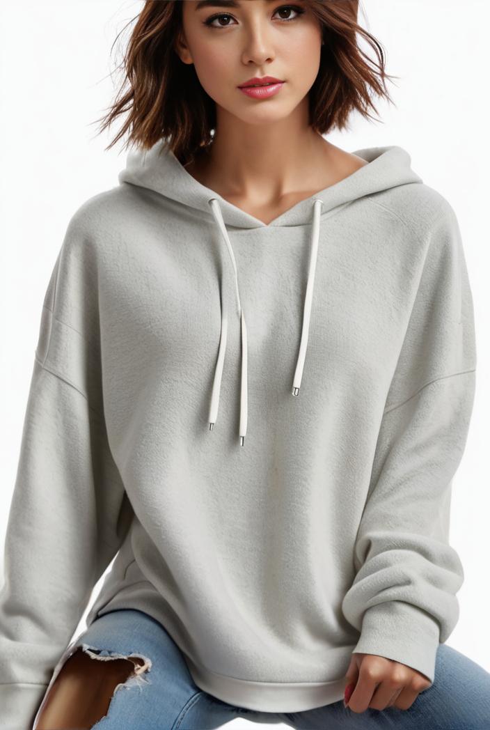 plus size casual hoodie women s plus solid ribbed long sleeve slight stretch hoodie drawstring sweatshirt 108334
