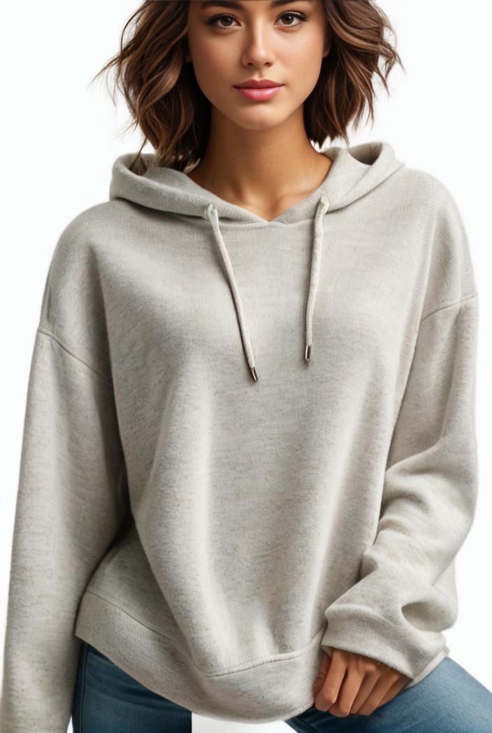 plus size casual hoodie women s plus solid ribbed long sleeve slight stretch hoodie drawstring sweatshirt 108337