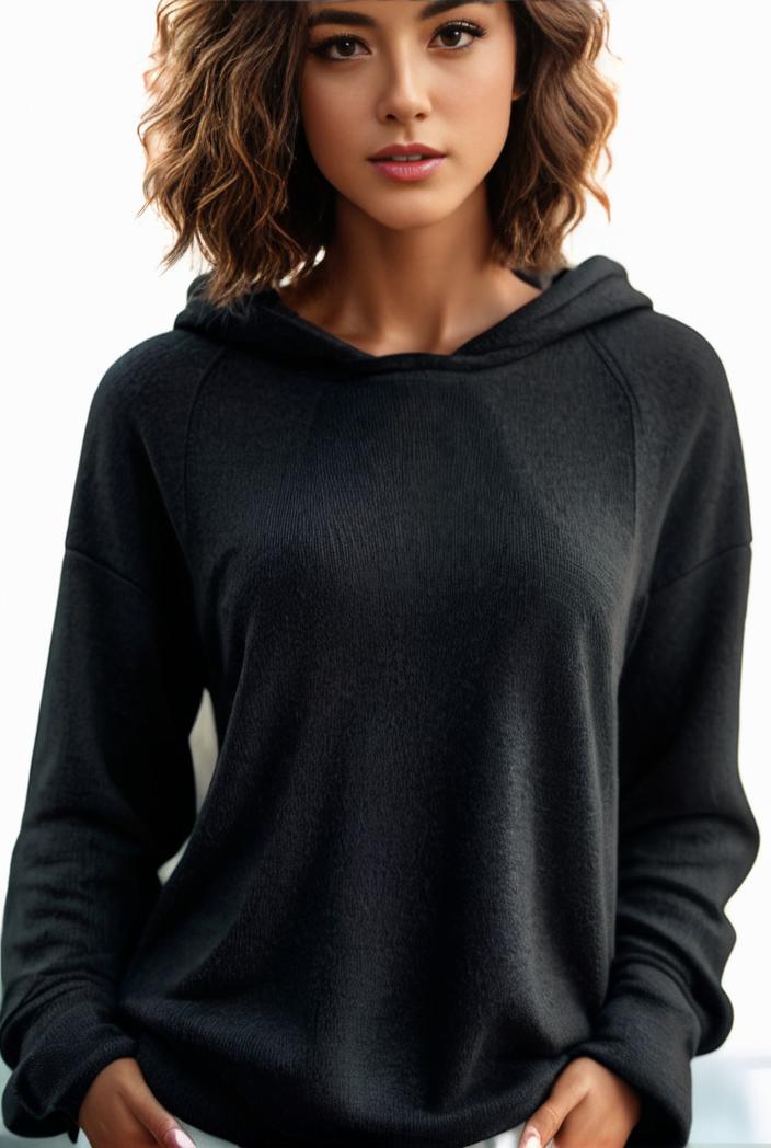 plus size casual hoodie women s plus solid ribbed long sleeve slight stretch hoodie drawstring sweatshirt 108342