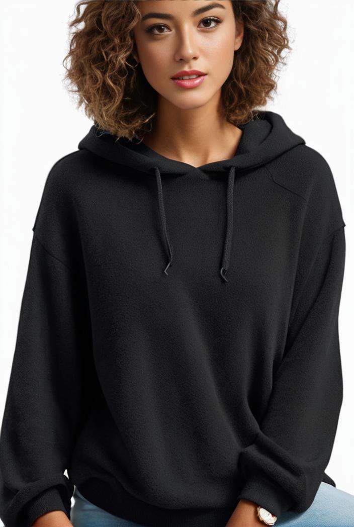 plus size casual hoodie women s plus solid ribbed long sleeve slight stretch hoodie drawstring sweatshirt 108346