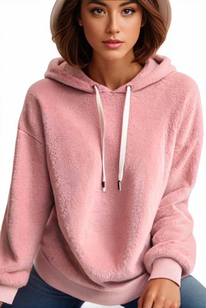 plus size casual hoodie women s plus solid ribbed long sleeve slight stretch hoodie drawstring sweatshirt 108351