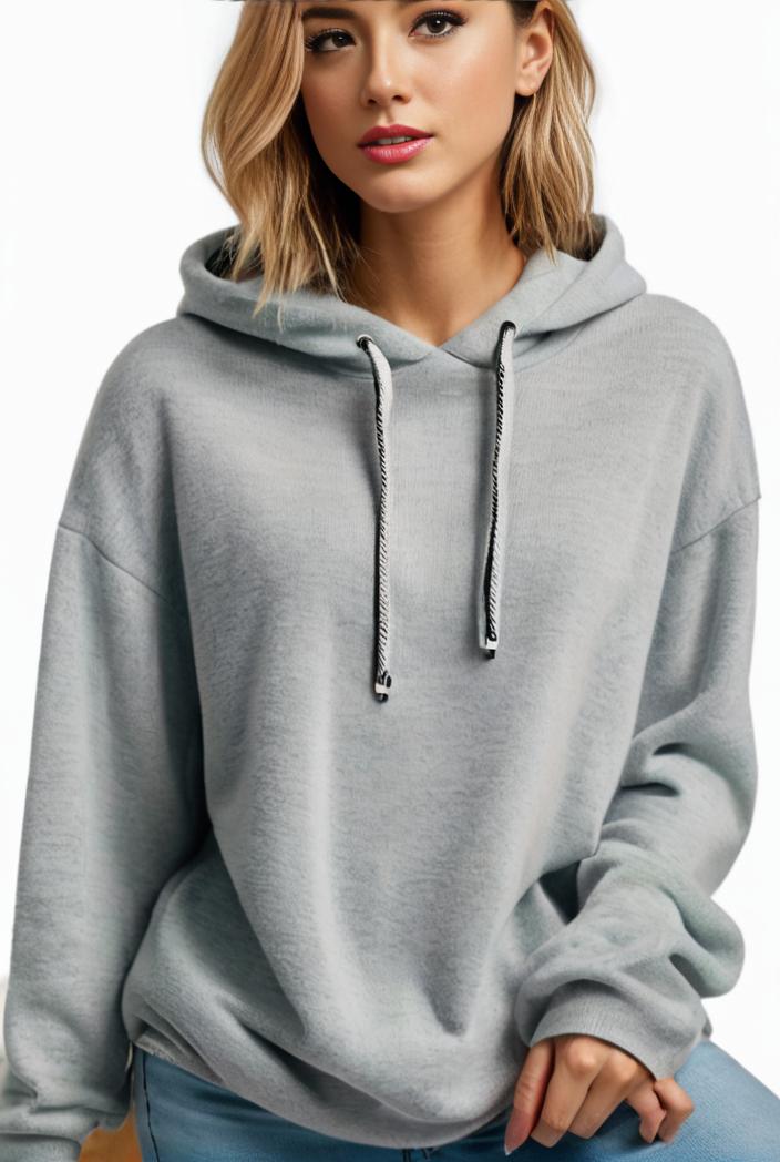 plus size casual hoodie women s plus solid ribbed long sleeve slight stretch hoodie drawstring sweatshirt 108361