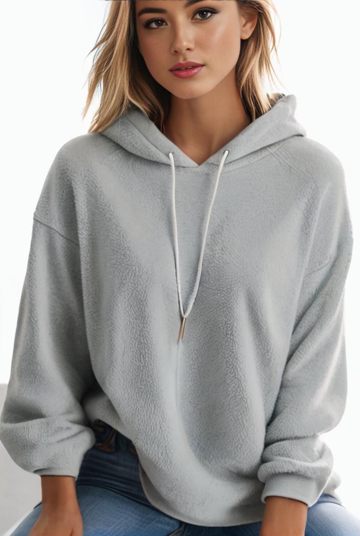 plus size casual hoodie women s plus solid ribbed long sleeve slight stretch hoodie drawstring sweatshirt 108362