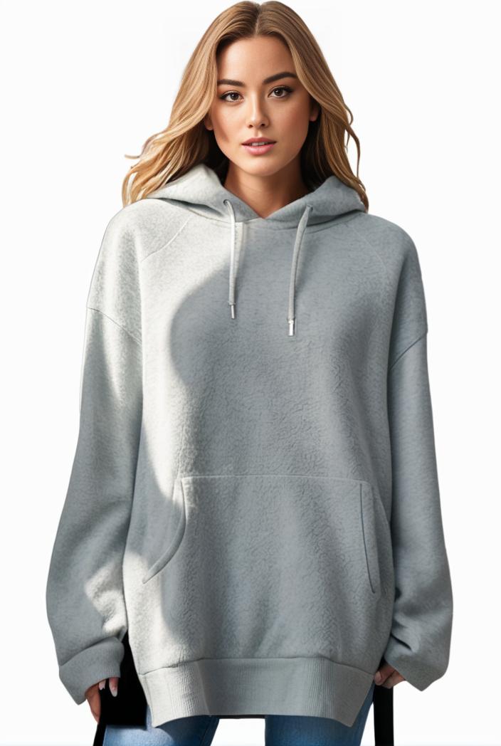 plus size casual hoodie women s plus solid ribbed long sleeve slight stretch hoodie drawstring sweatshirt 108371