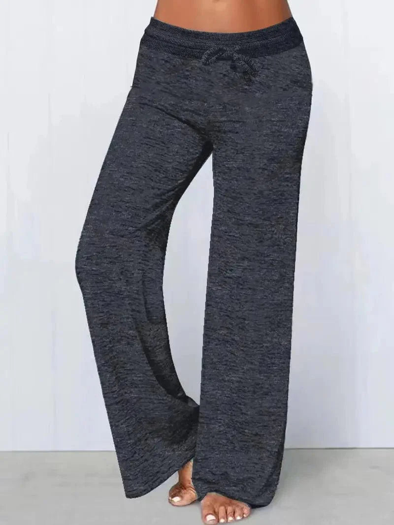 Relaxed Fit Drawstring Trousers, Loose Fit Pants Ideal for Spring & Autumn, Women's Apparel