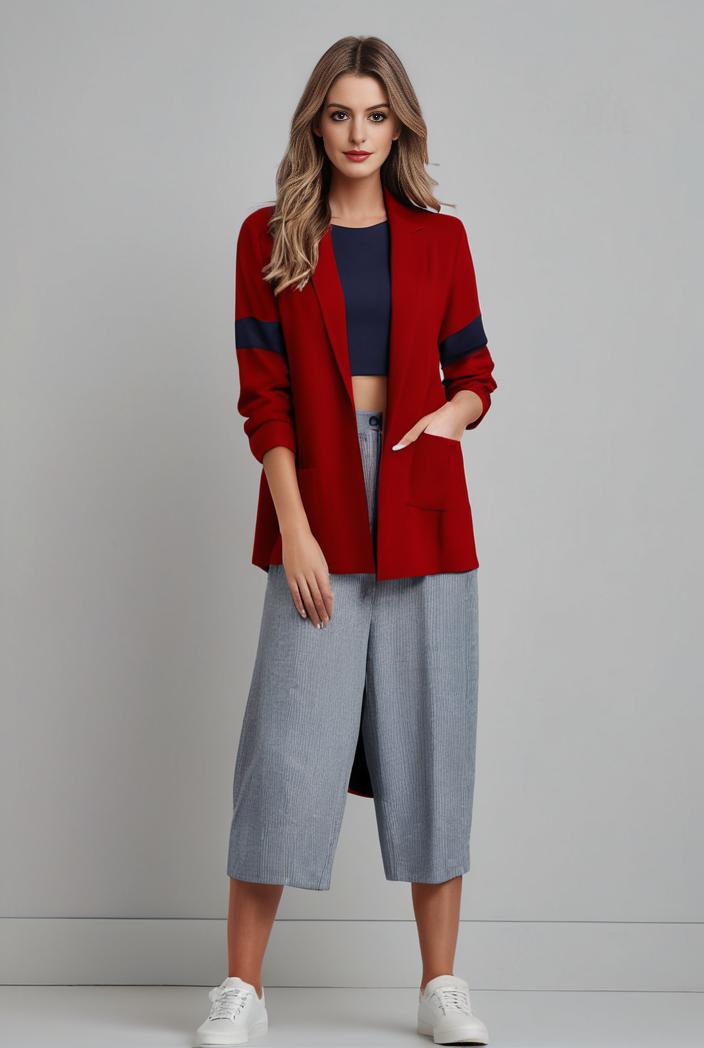 lapel neck blazer with button front stylish long sleeve jacket for office work women s apparel 132993