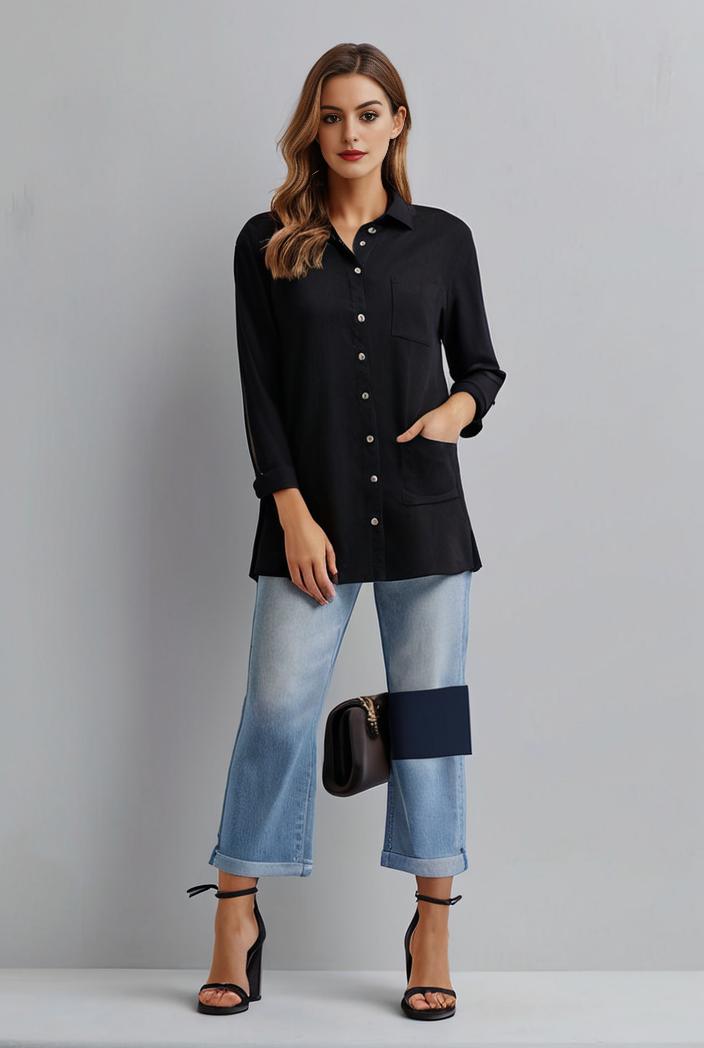 lapel neck blazer with button front stylish long sleeve jacket for office work women s apparel 132997