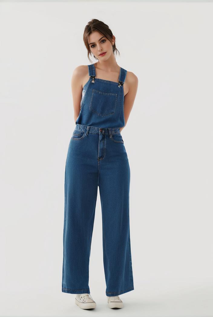relaxed fit blue denim romper with slant pockets distressed denim coverall stylish women s denim outfit 114851