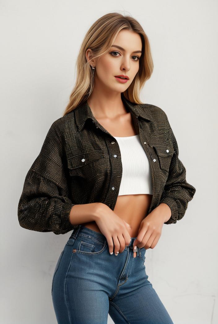 sequin bomber jacket with zipper closure and long sleeves stylish women s outerwear 116633