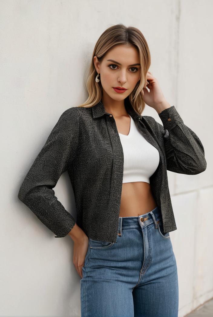 sequin bomber jacket with zipper closure and long sleeves stylish women s outerwear 116635