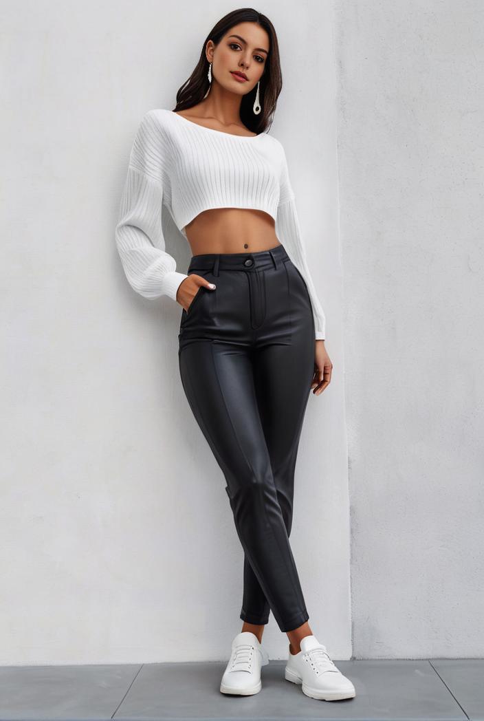 slim fit drawstring denim jeans with elastic waist for women 119597