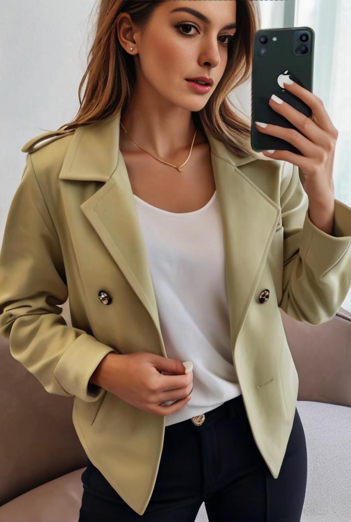 sophisticated split front blazer with long sleeves 120565