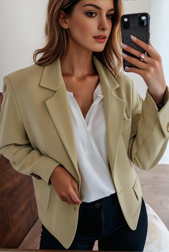 sophisticated split front blazer with long sleeves 120567
