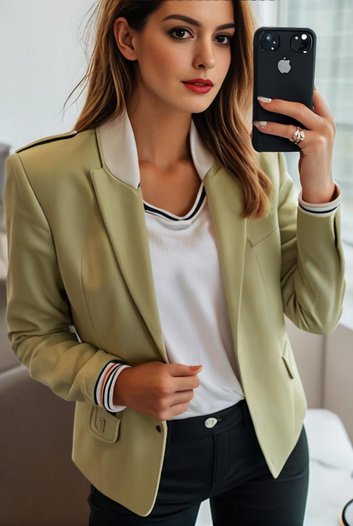 sophisticated split front blazer with long sleeves 120569