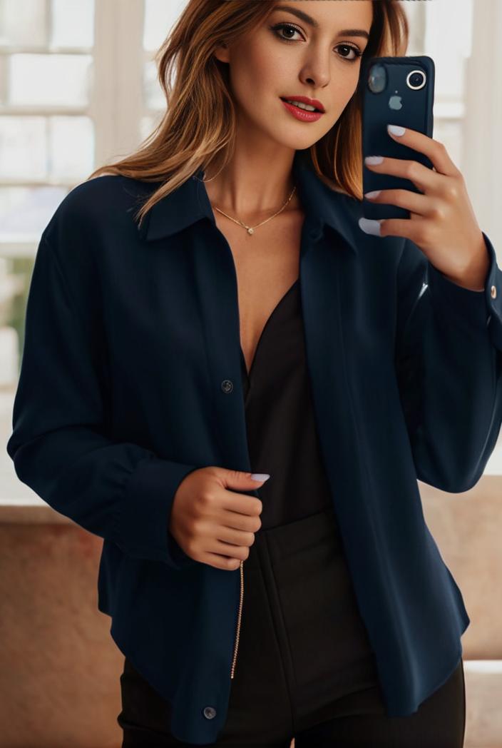 sophisticated split front blazer with long sleeves 120571