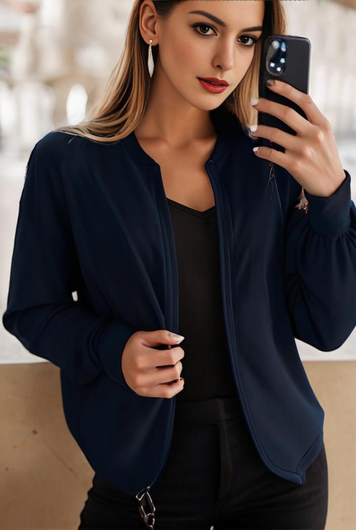 sophisticated split front blazer with long sleeves 120572