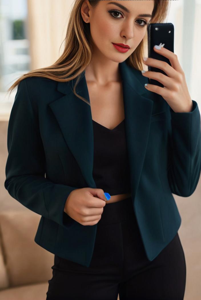 sophisticated split front blazer with long sleeves 120573