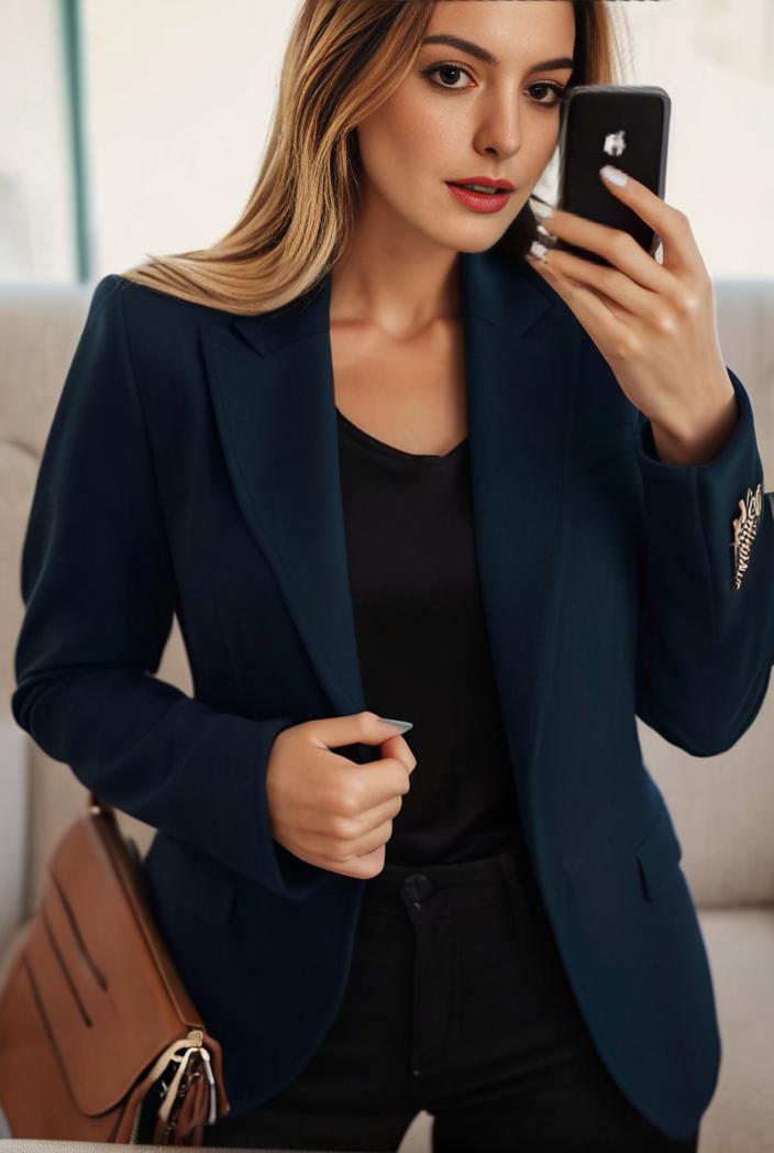 sophisticated split front blazer with long sleeves 120576