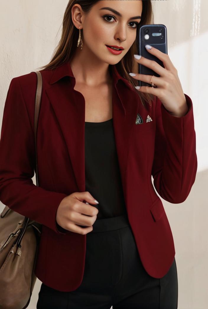 sophisticated split front blazer with long sleeves 120586