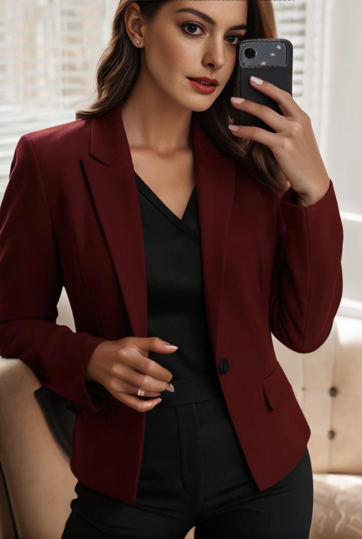 sophisticated split front blazer with long sleeves 120587